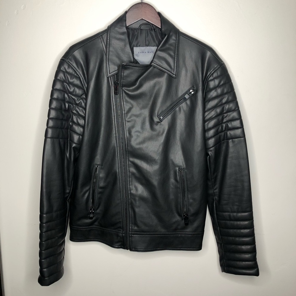 Zara faux leather biker jacket
